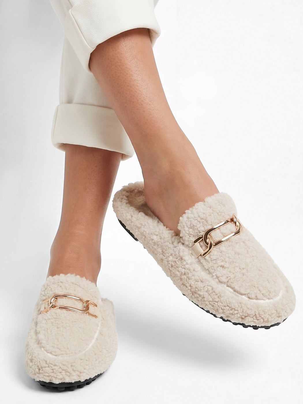 Dames Teddy Loafers met Ketting