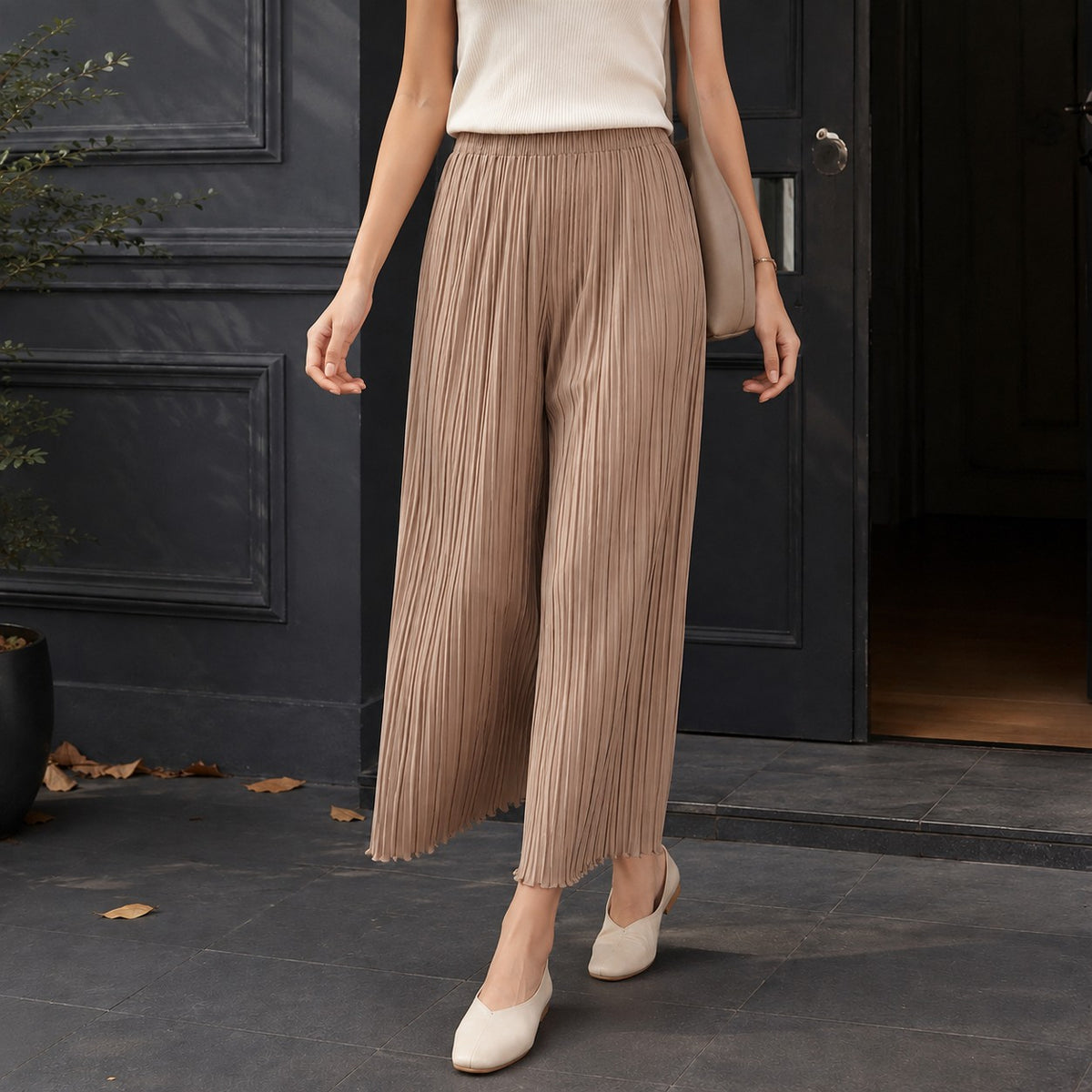 Dames Wijde Broek met Hoge Taille