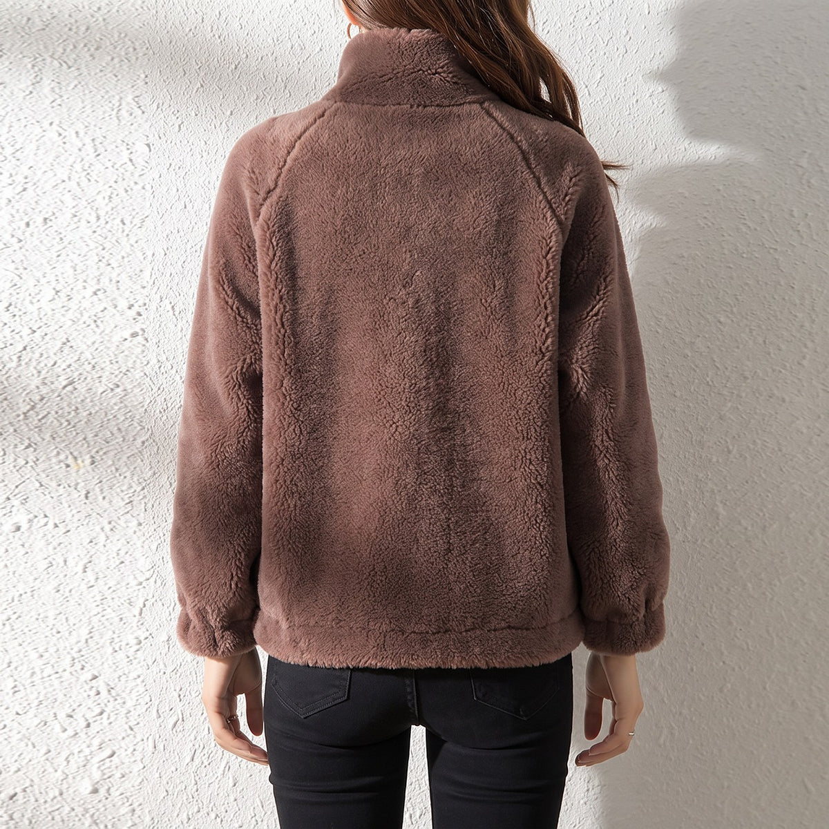 Damesvest Teddy Fleece met Rits en Zakken