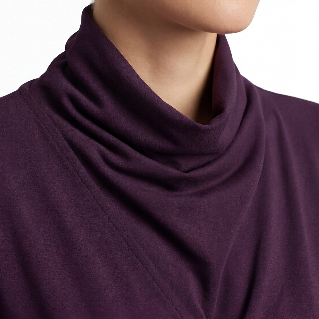 Dames Gedrapeerde Maxi Jurk met Lange Mouwen