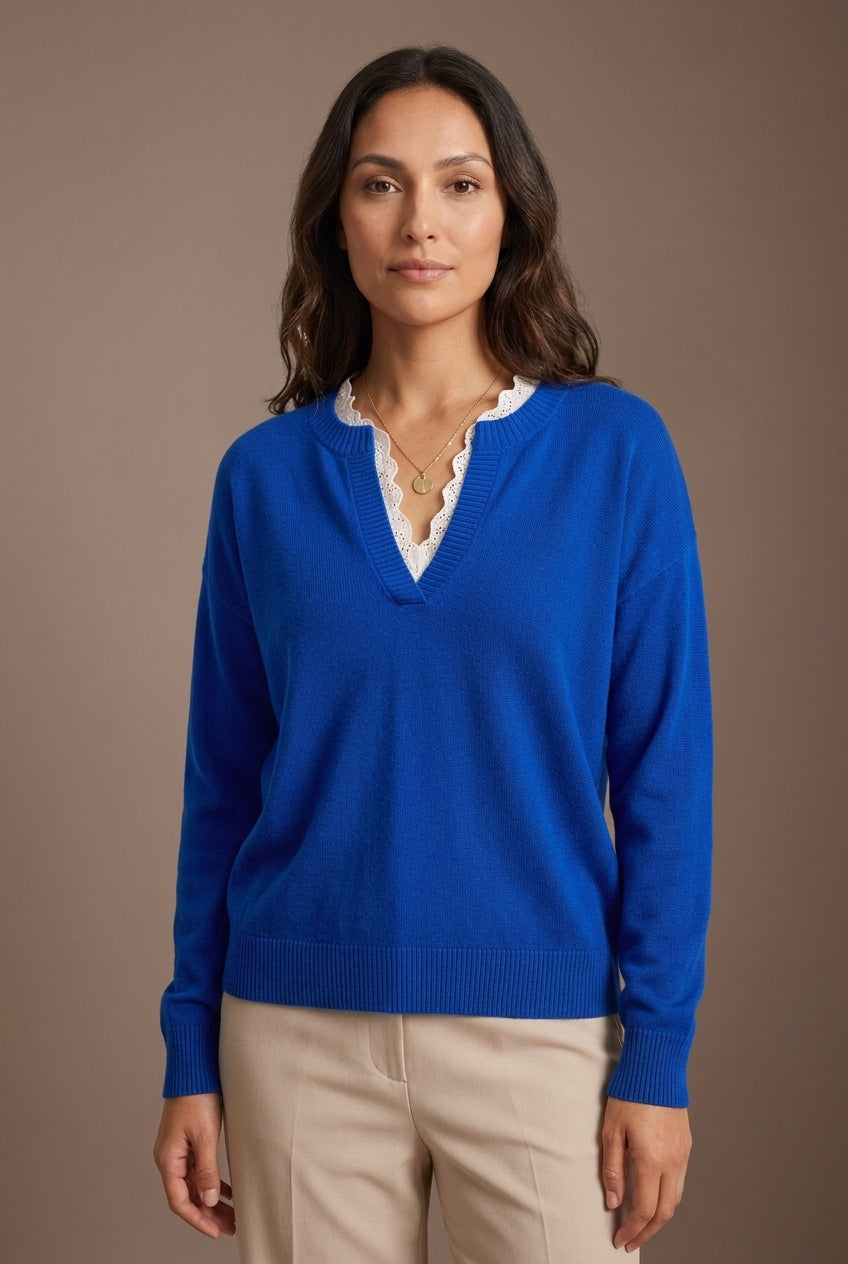 Damesblouse met Kanten Details en Flatterend Silhouet Lizzy