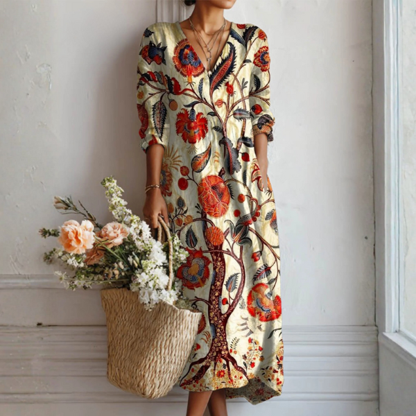 Damesjurk Zomer met Abstracte Print en Relaxte Pasvorm Lizzy