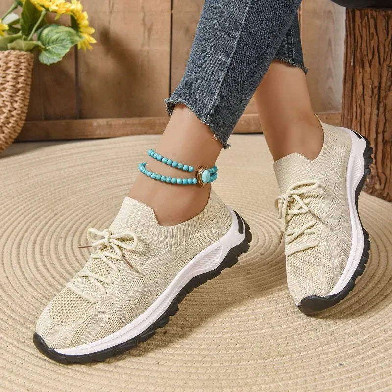 Damesloafers met Geweven Bovenwerk en Sock-fit Lizzy