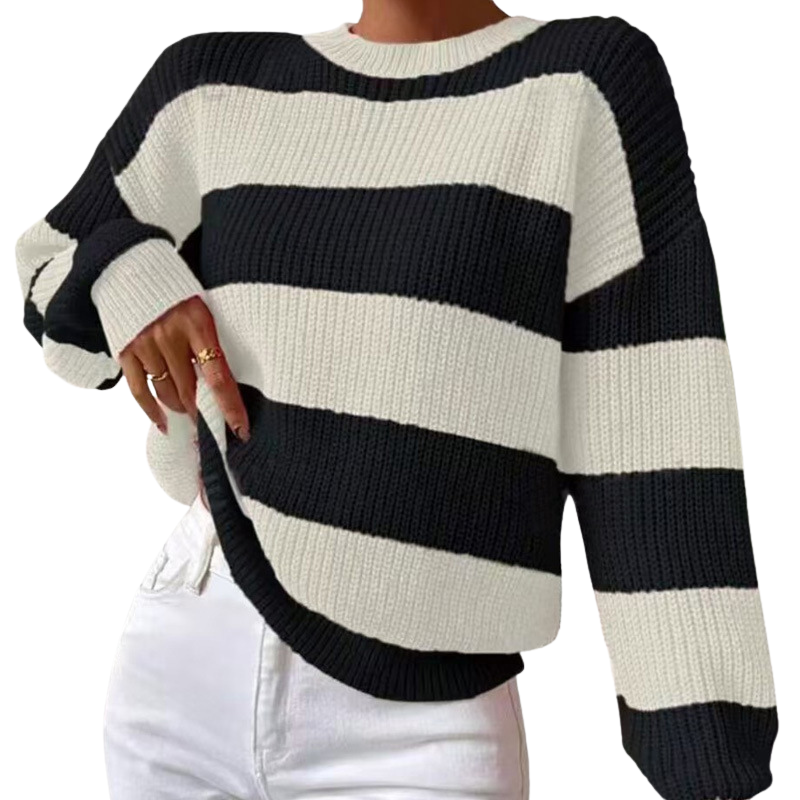 Damestrui Gestreept Oversized met Ronde Hals Lizzy