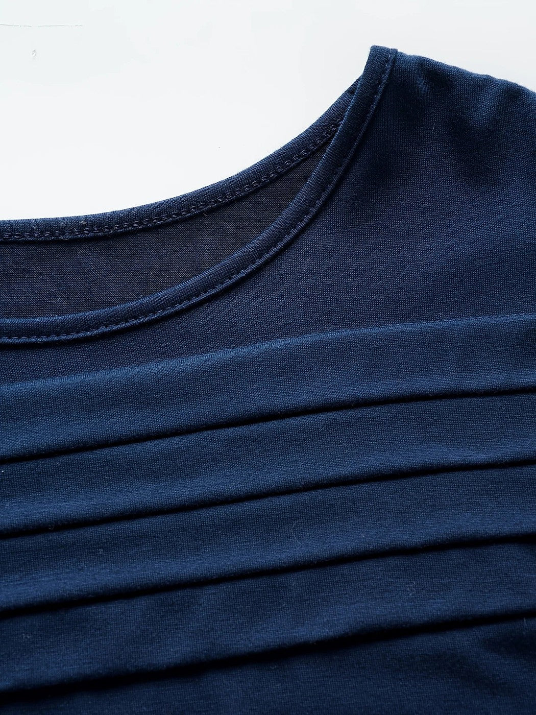 Dames Blouse met Plooien en Ronde Hals
