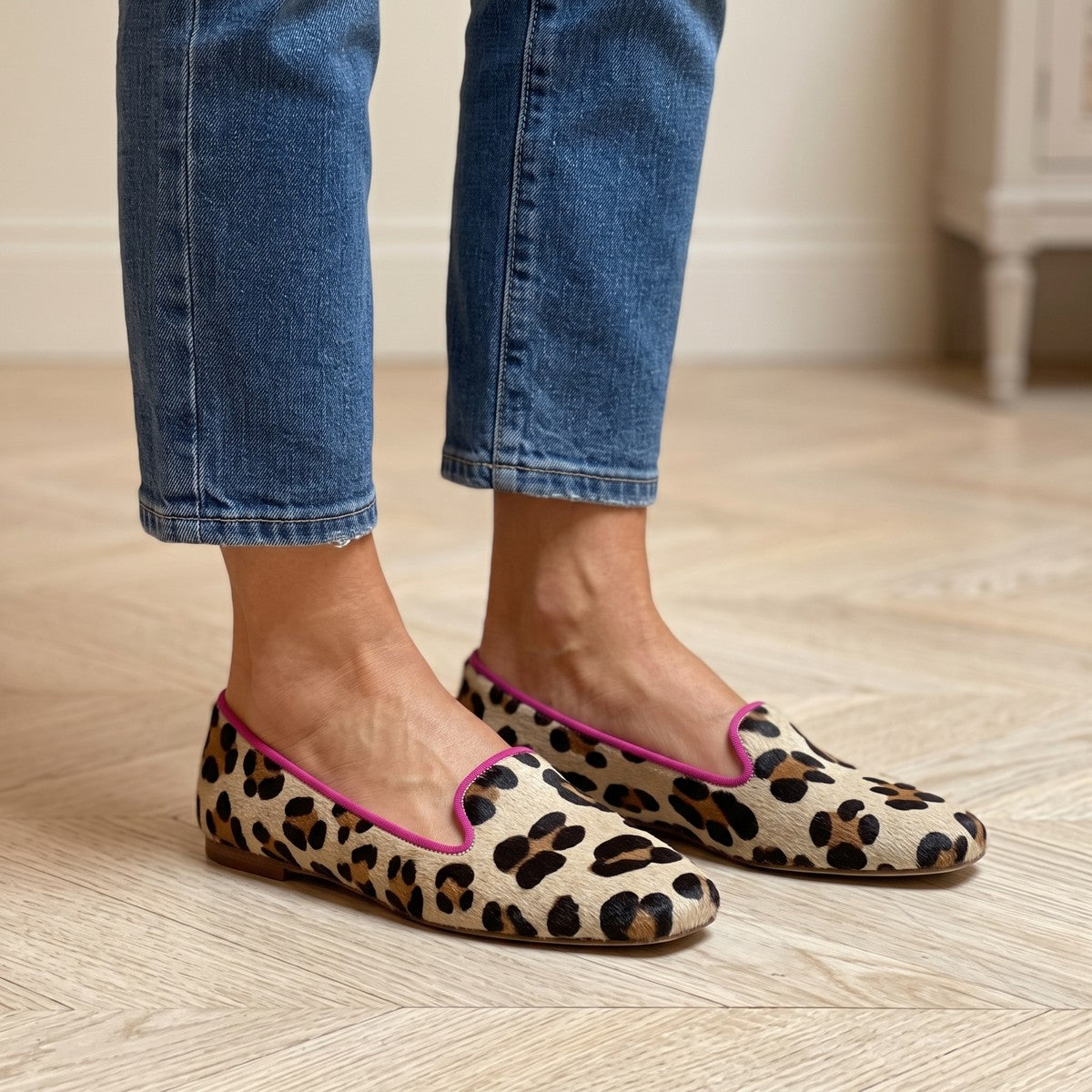 Dames Ballerina Schoenen met Luipaardprint