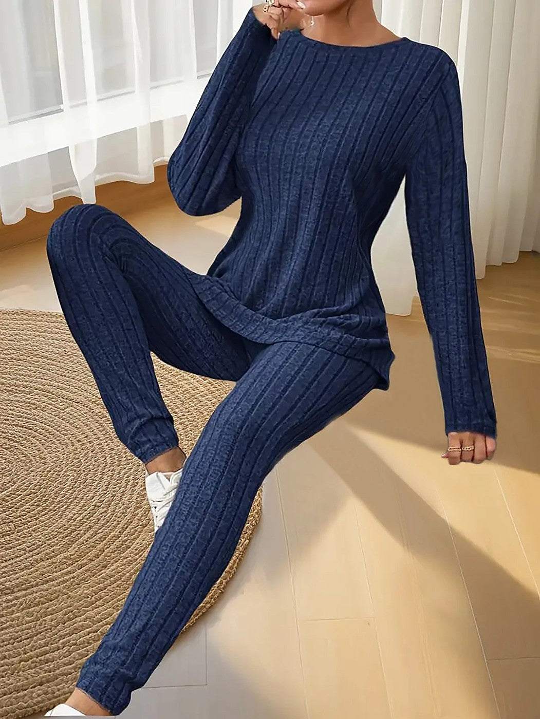 Dames Tweedelig Setje met Geribbelde Legging