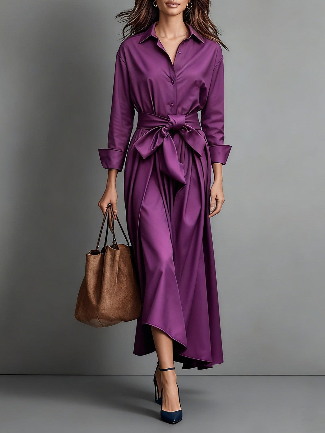 Dames Maxi Blousejurk met Ceintuur