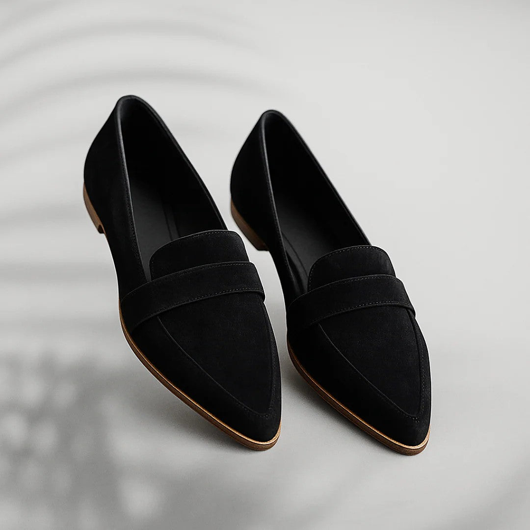 Dames Suede Look Loafers met Puntneus