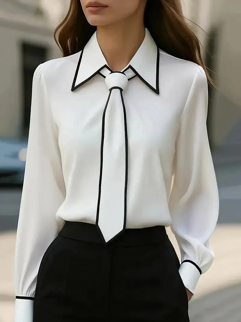 Dames Blouse met Stropdas en Manchetten