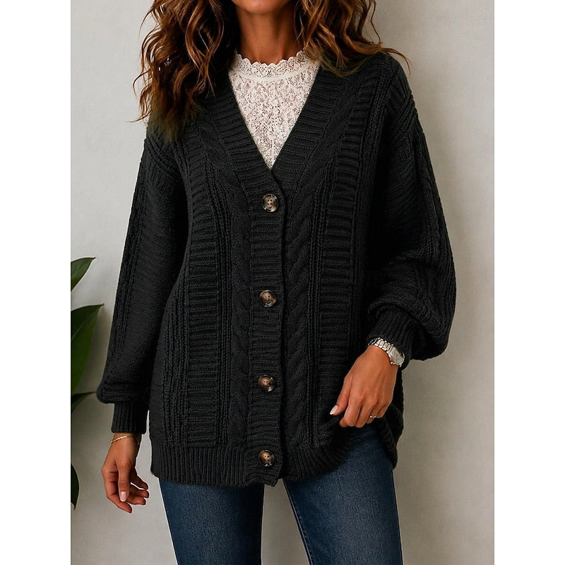 Dames Chunky Cardigan met Kabelpatroon