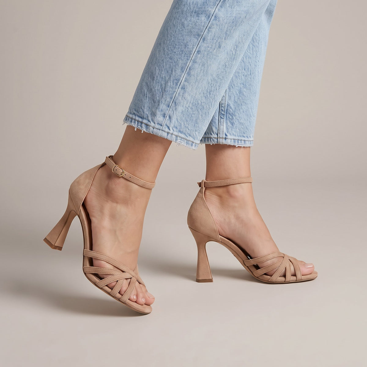 Dames Sandalen met Hak en Enkelband