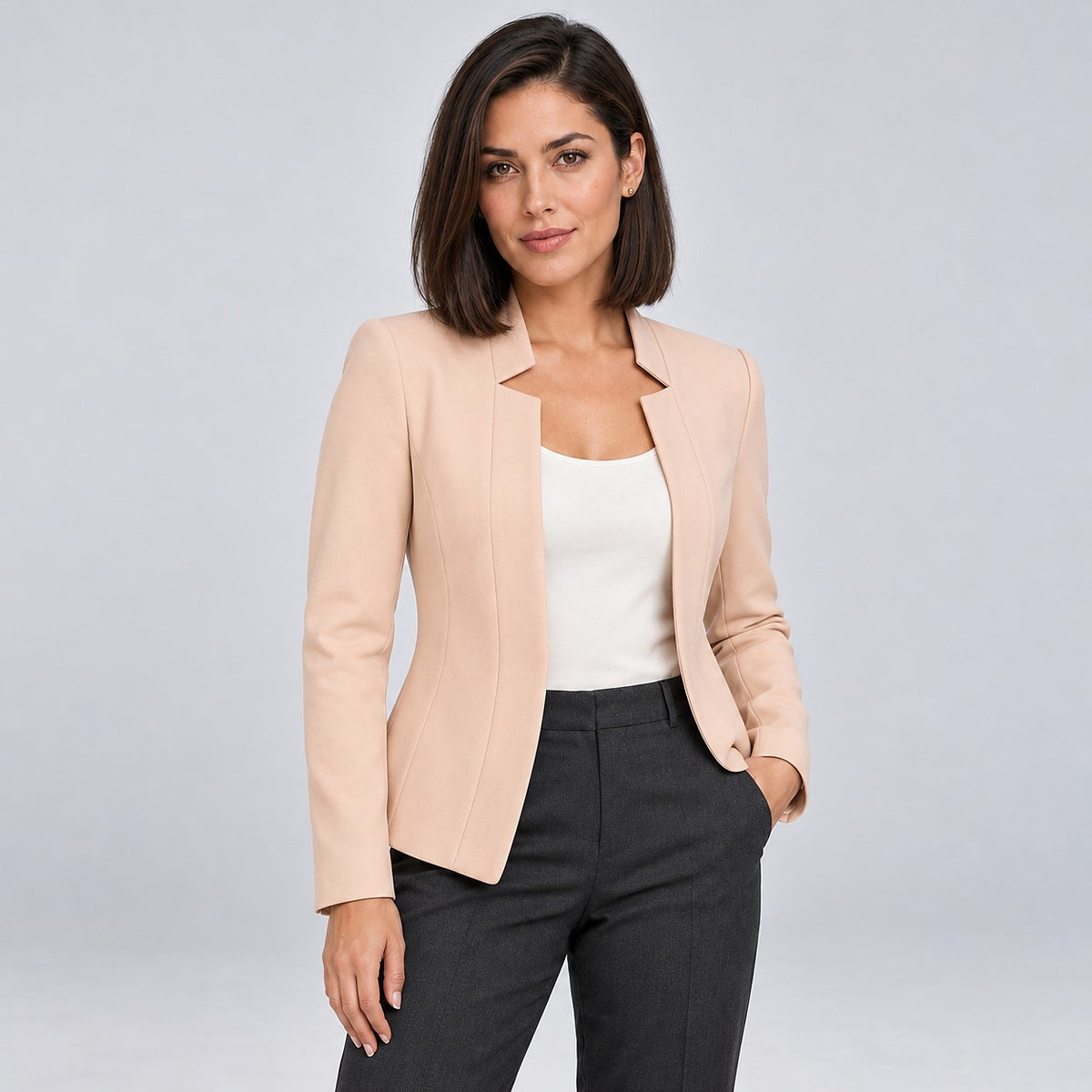 Dames Gebreide Blazer met Open Voorkant