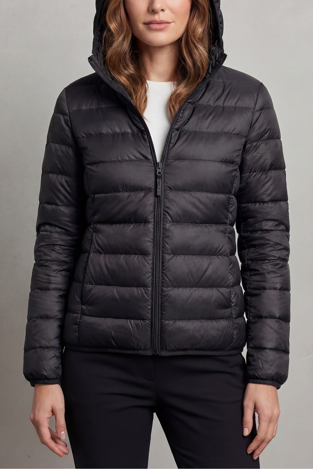 Dames Opvouwbare Puffer Jas met Capuchon