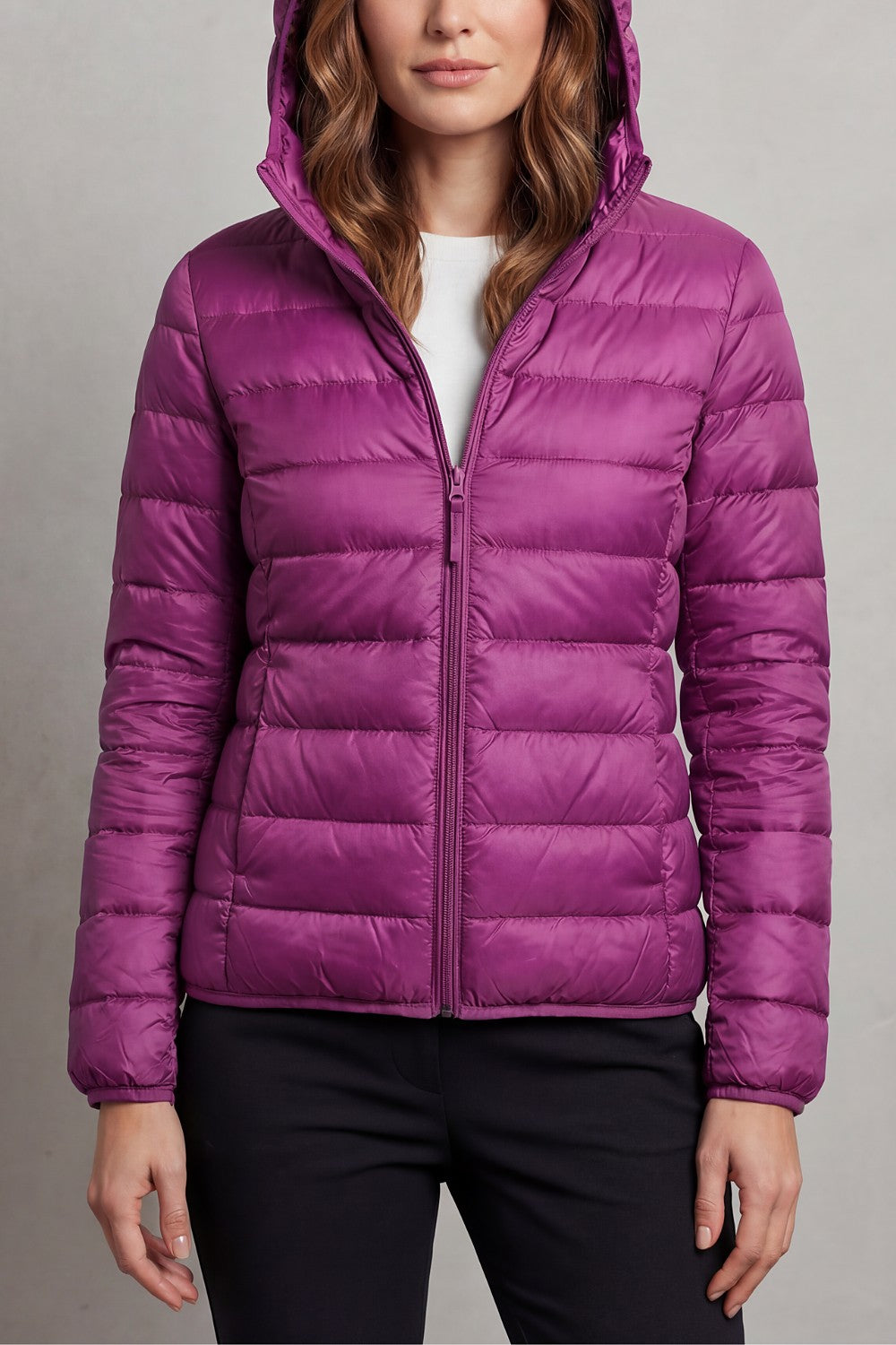 Dames Opvouwbare Puffer Jas met Capuchon