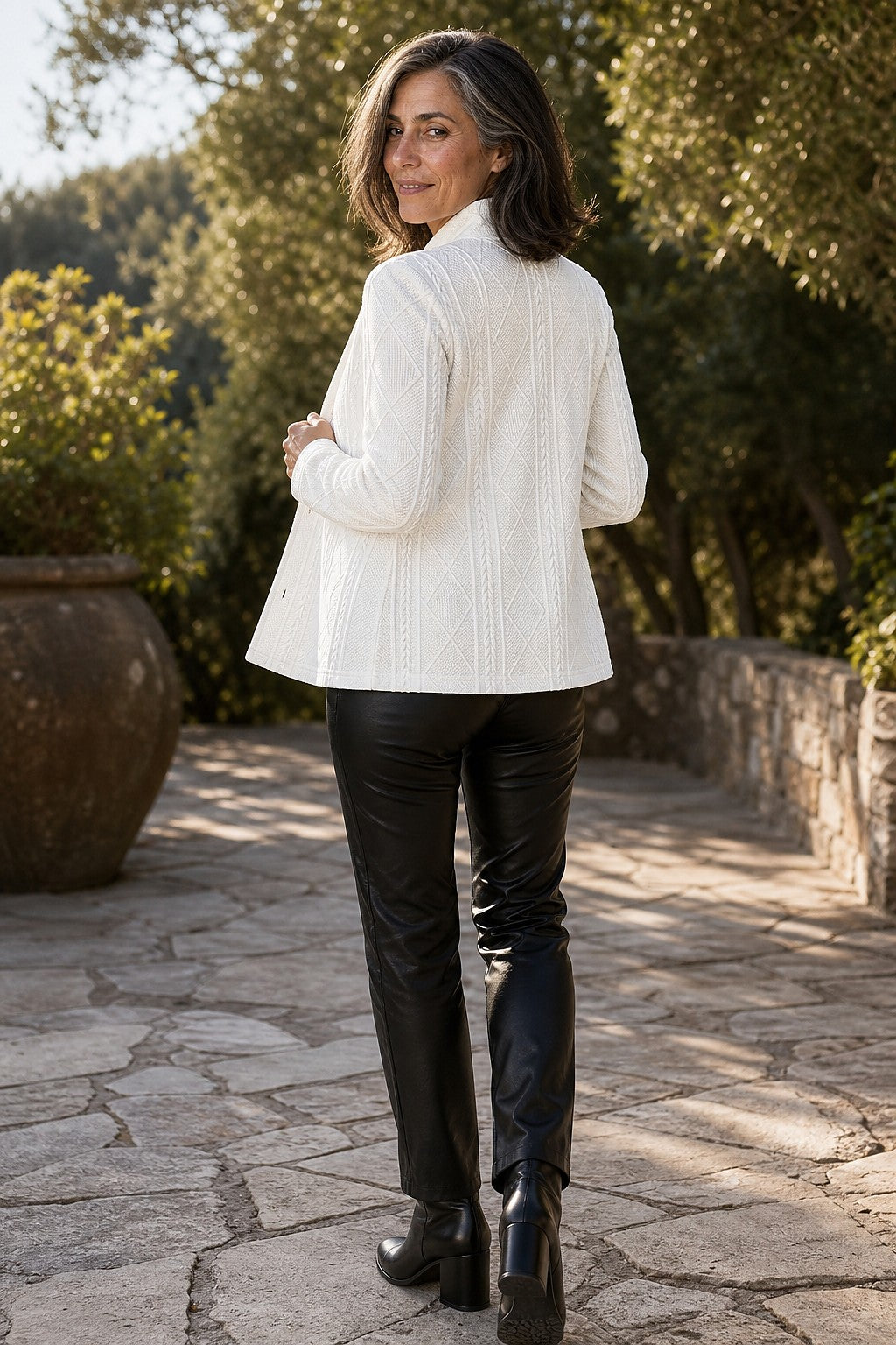 Dames Gebreide Blazer met Opstaande Kraag