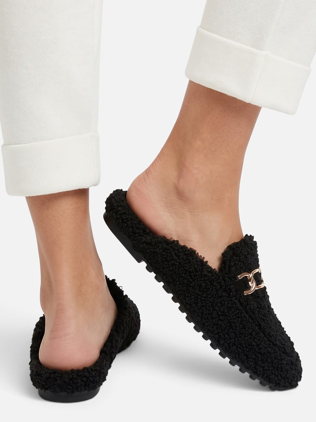 Dames Teddy Loafers met Ketting