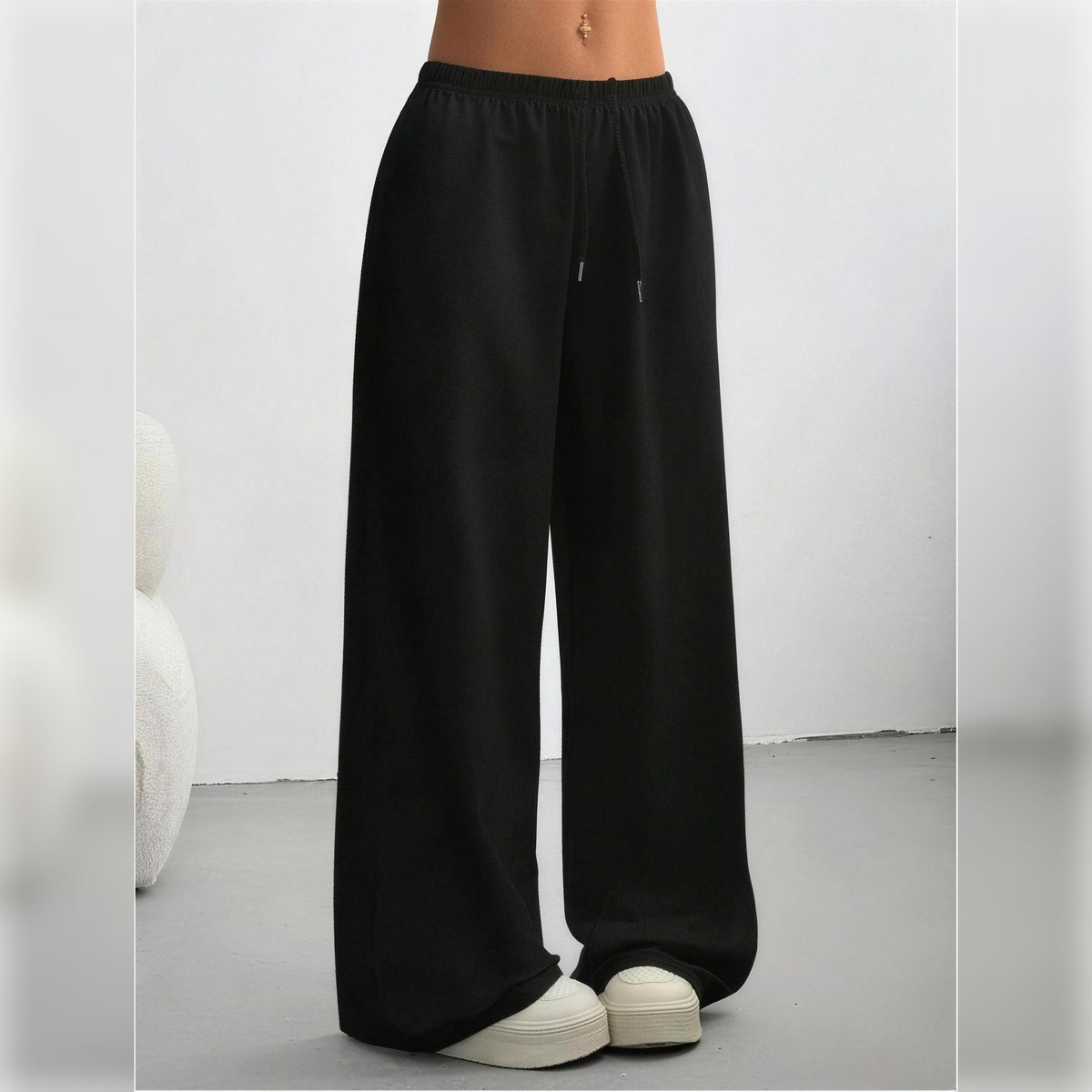 Dames Wijde Broek met Elastische Taille