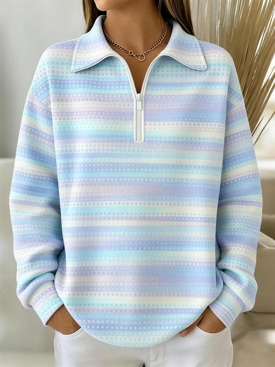 Dames Sportieve Polosweater met Ritsdetail