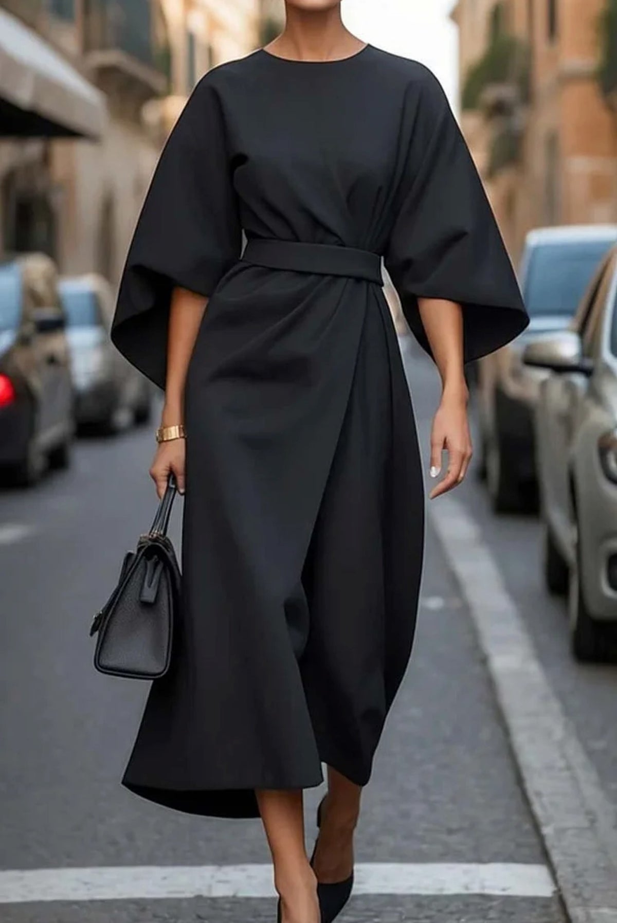 Dames Midi Wikkeljurk met Riem