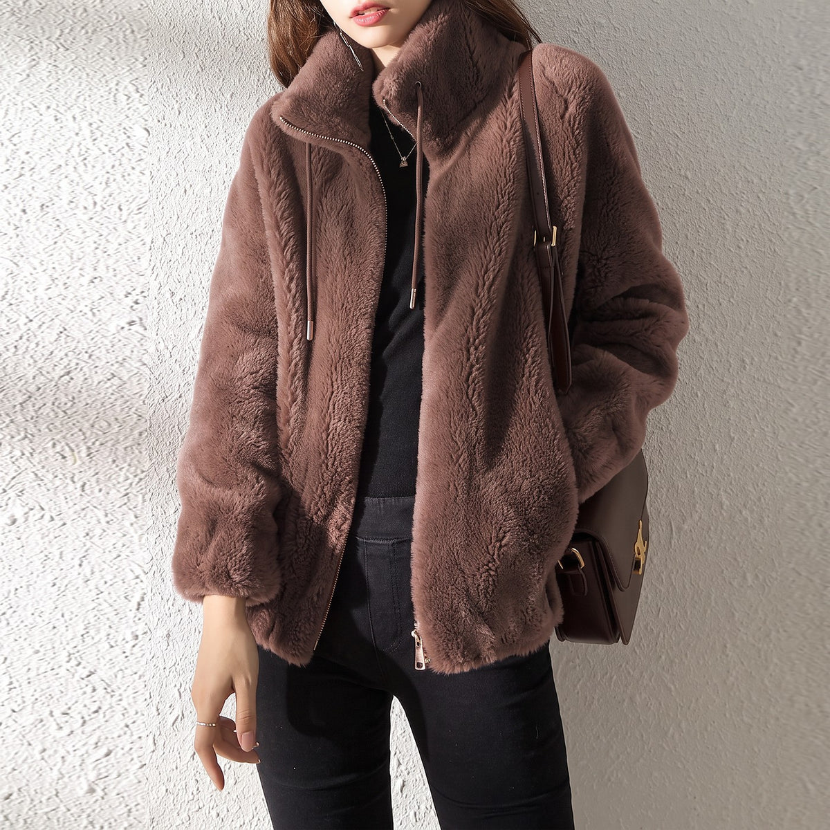 Damesvest Teddy Fleece met Rits en Zakken