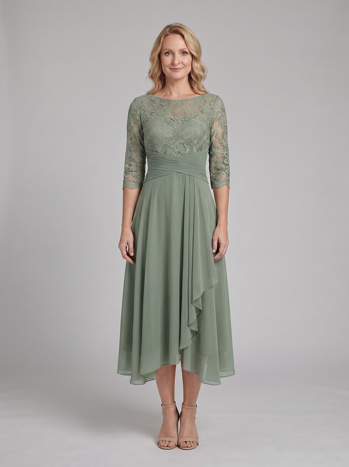 Dames Bruiloft Jurk met Kant en Chiffon