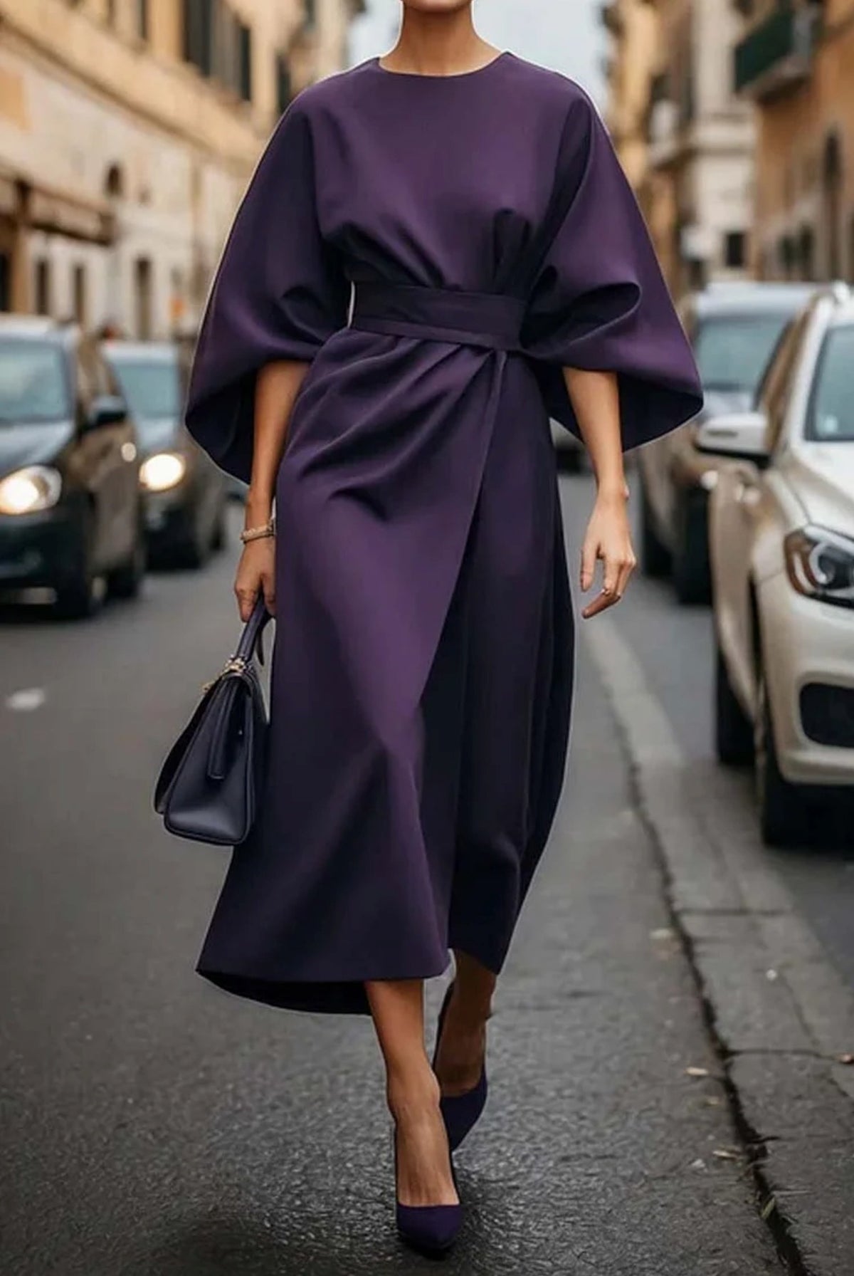 Dames Midi Wikkeljurk met Riem