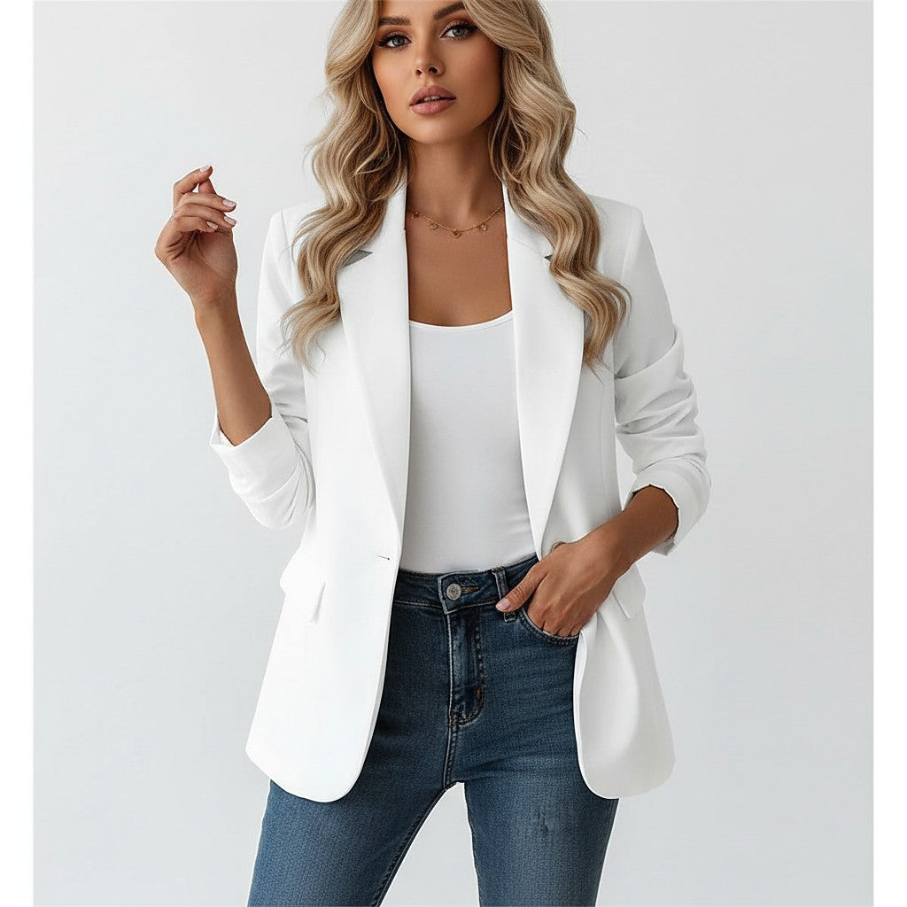 Dames Getailleerde Blazer met Enkele Knoop