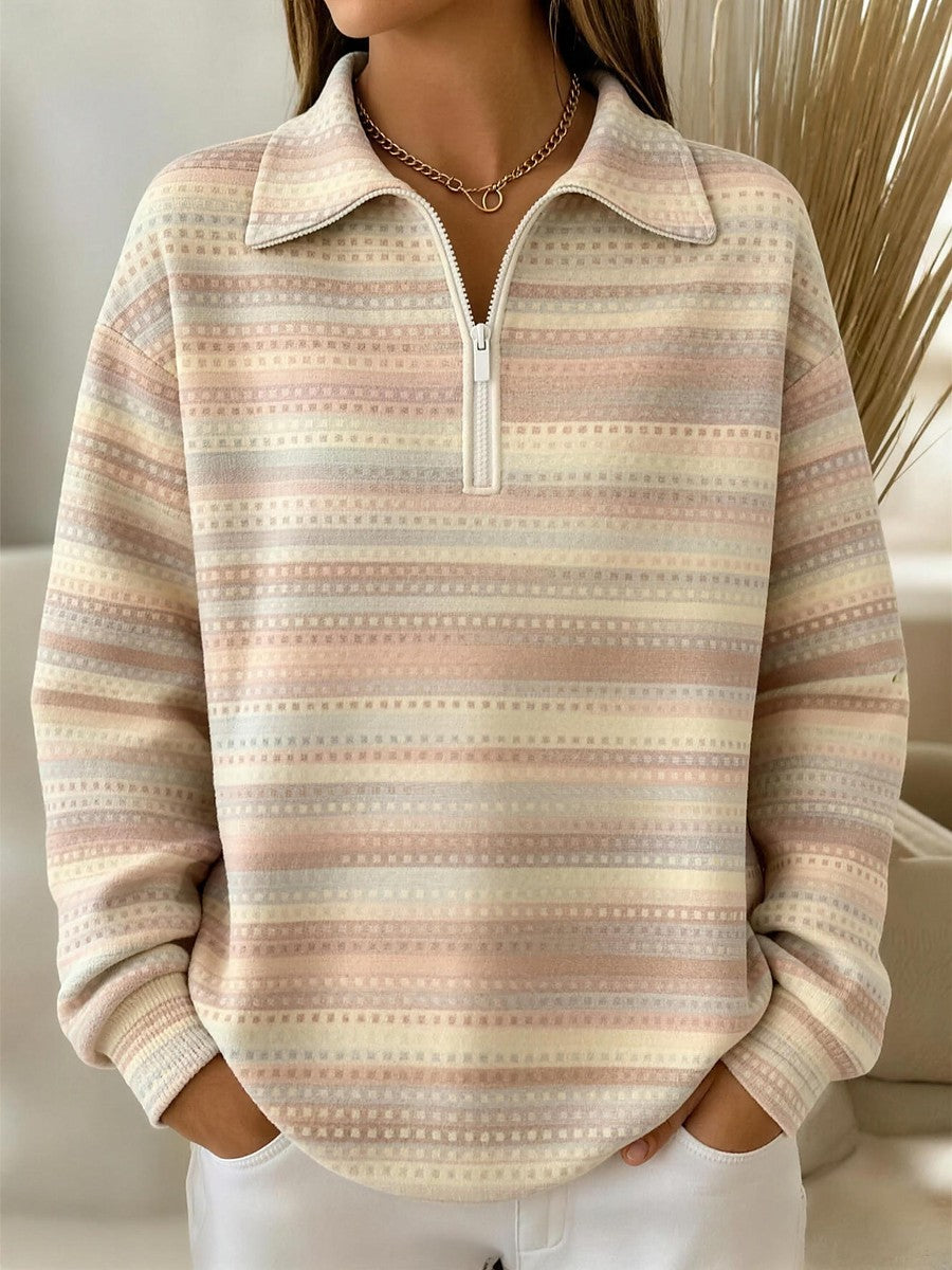 Dames Sportieve Polosweater met Ritsdetail