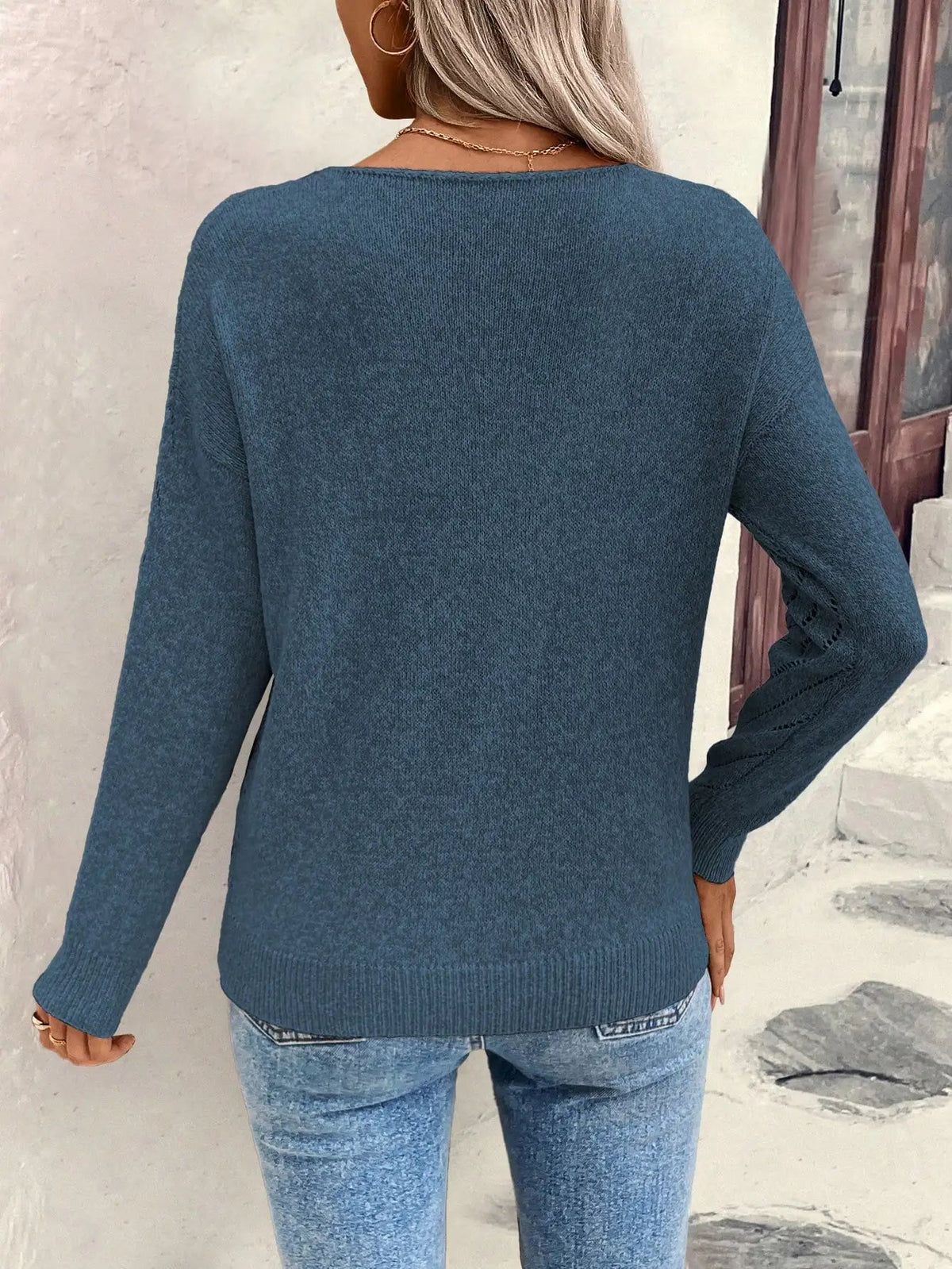 Dames Off Shoulder Trui met V-hals