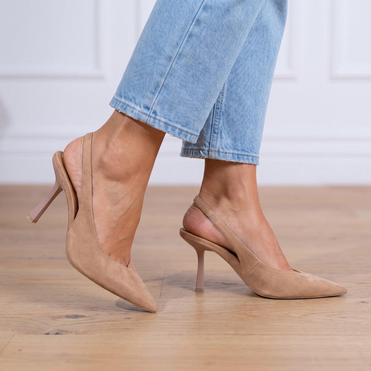 Dames Slingback Pumps met Puntneus