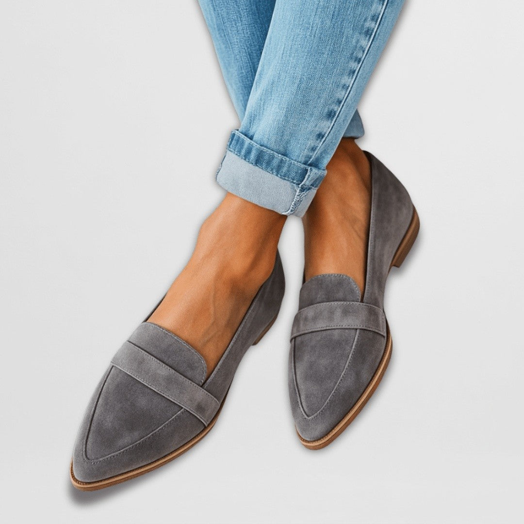 Dames Loafers met Puntneus Suede Look