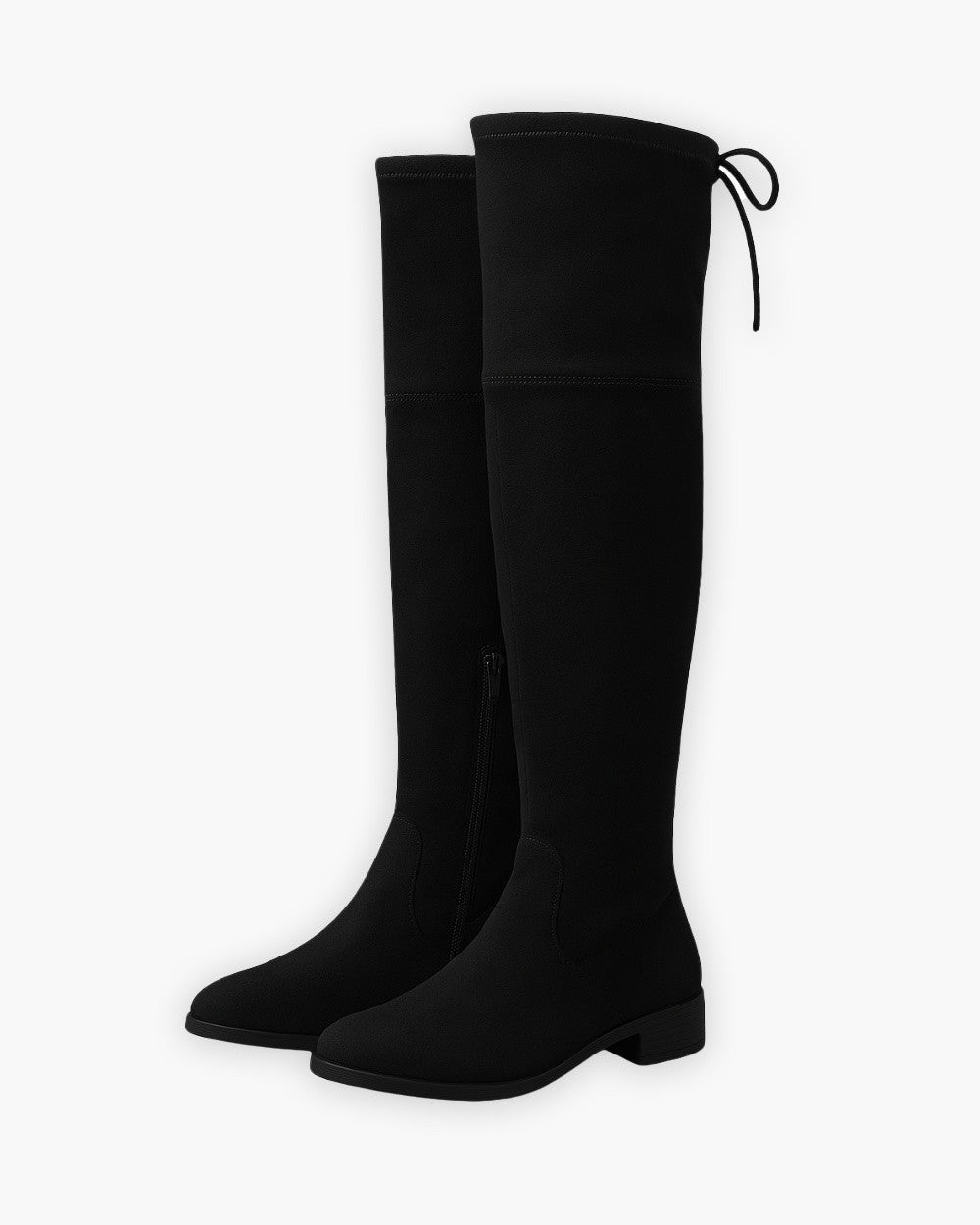 Dames Platte Overknee Laarzen Suede Look