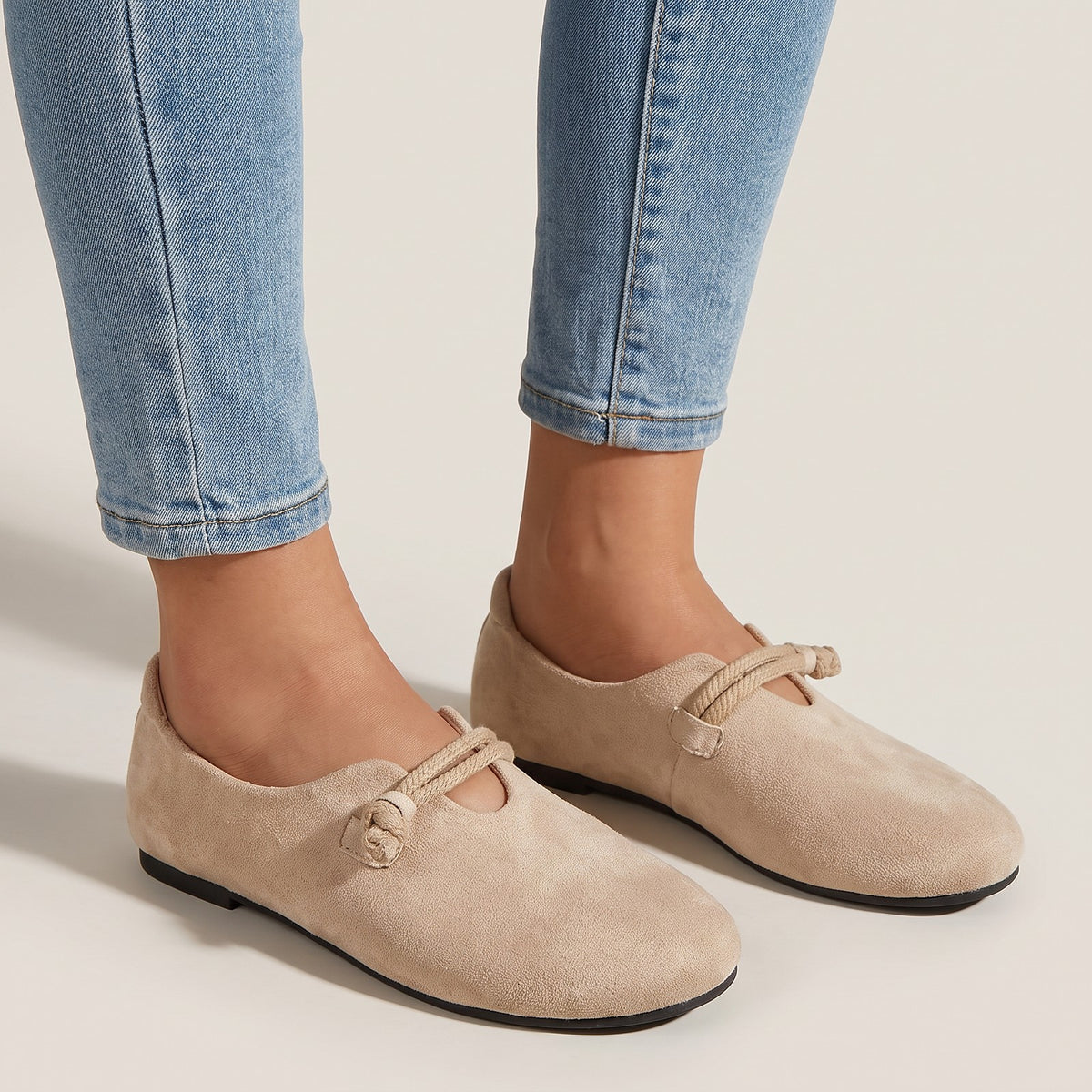 Dames Platte Suede Look Loafers