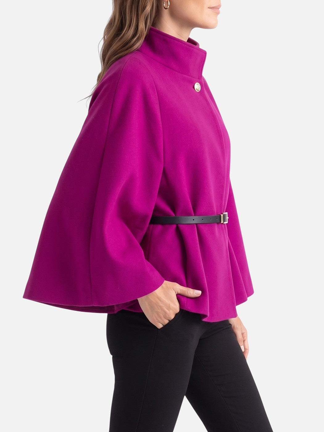 Dames Korte Cape Jas met Riem