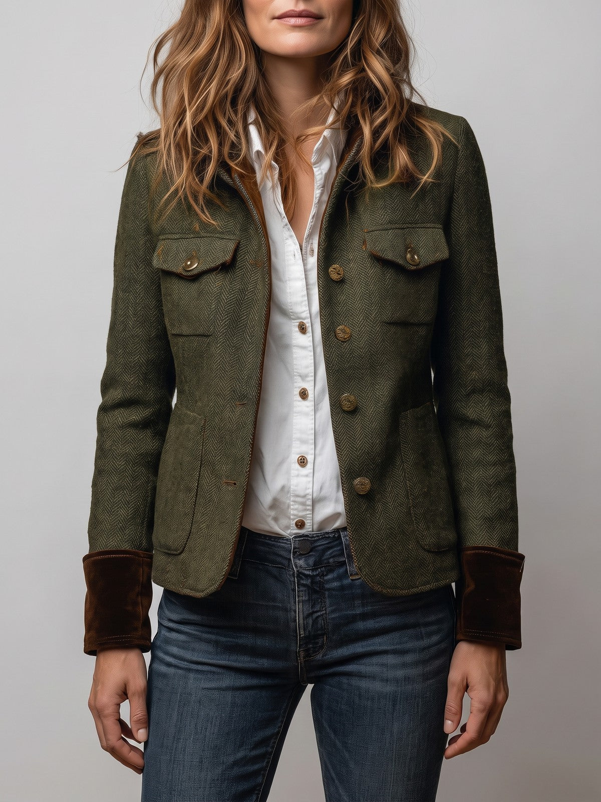 Dames Korte Blazer met Knopen