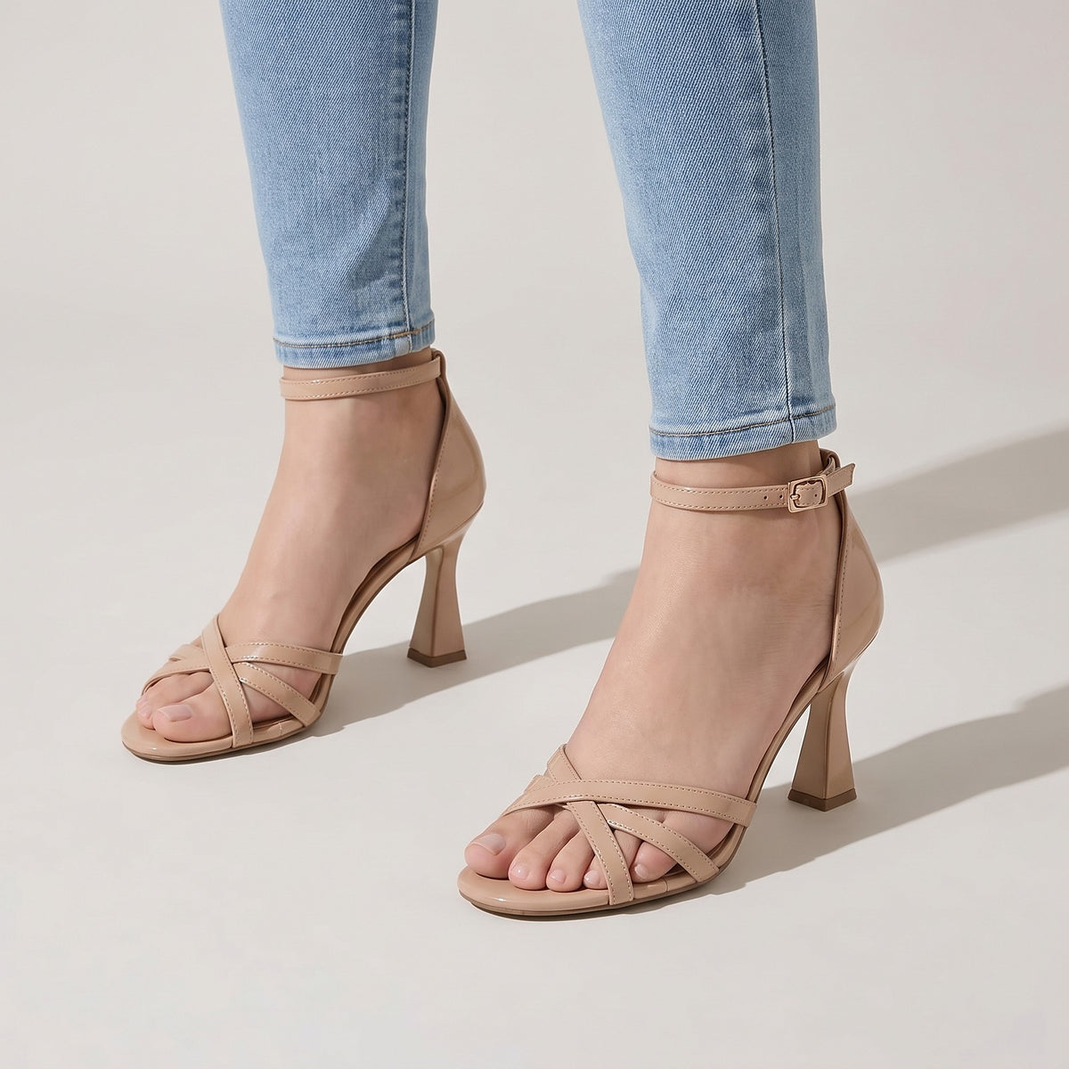 Dames Sandalen met Hak en Enkelband
