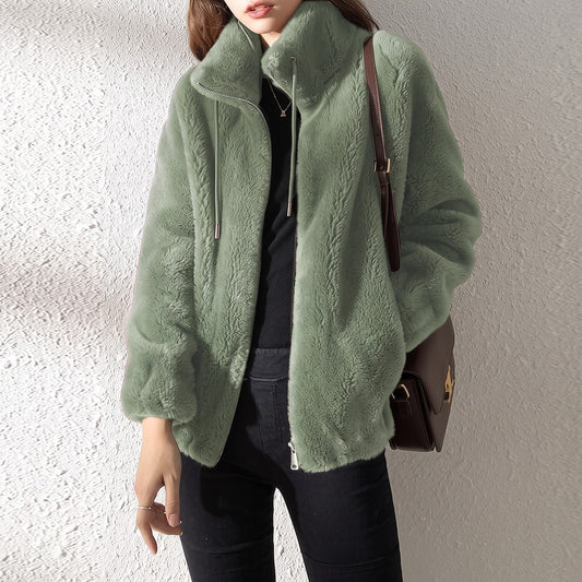 Damesvest Teddy Fleece met Rits en Zakken