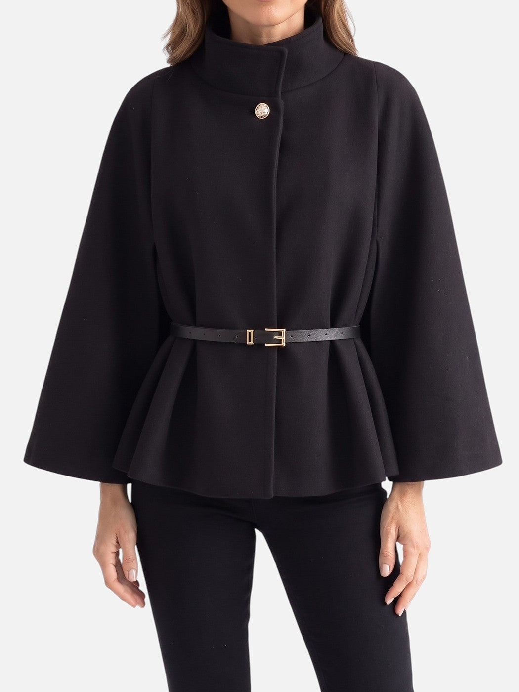 Dames Korte Cape Jas met Riem