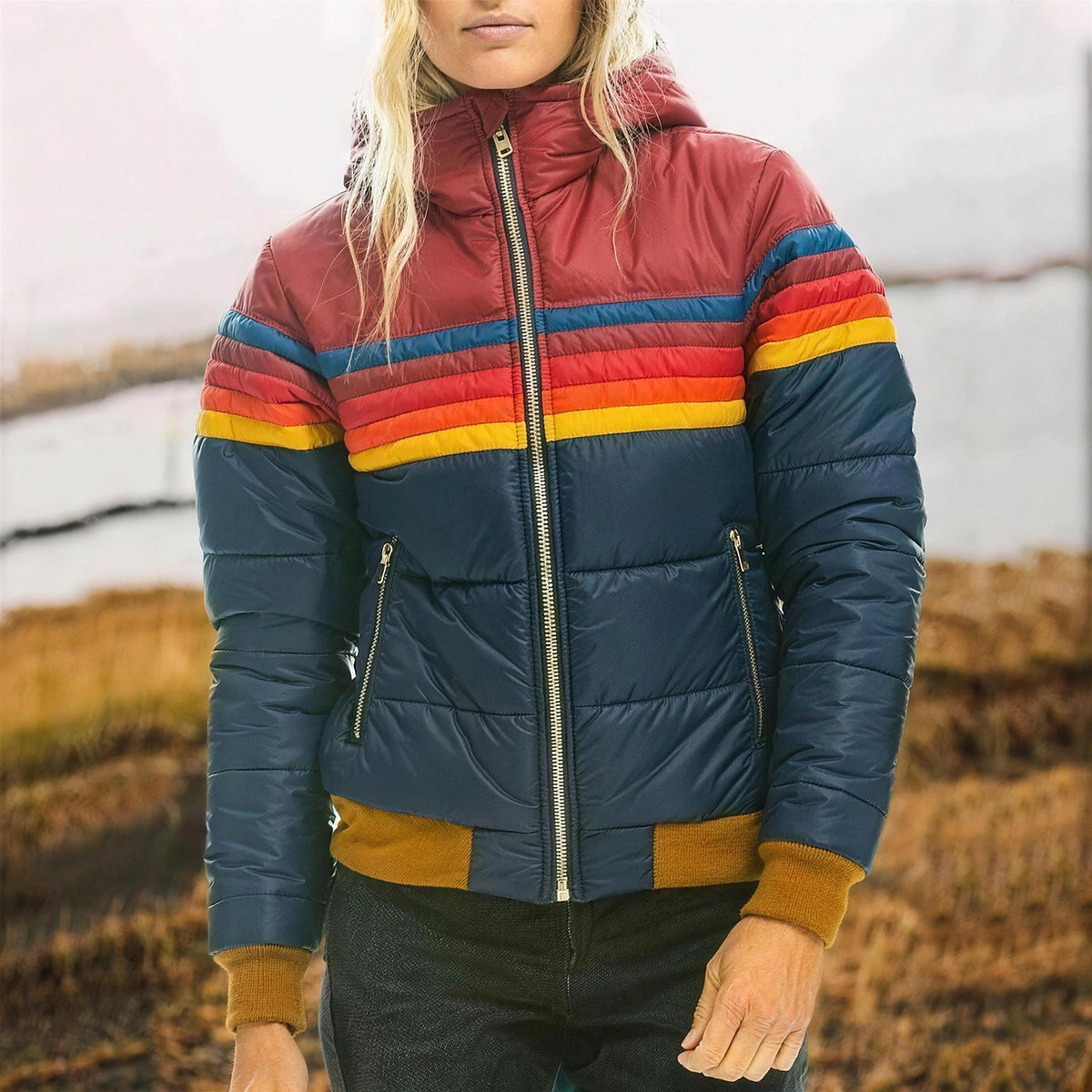 Dames Retro Gewatteerde Bomberjack