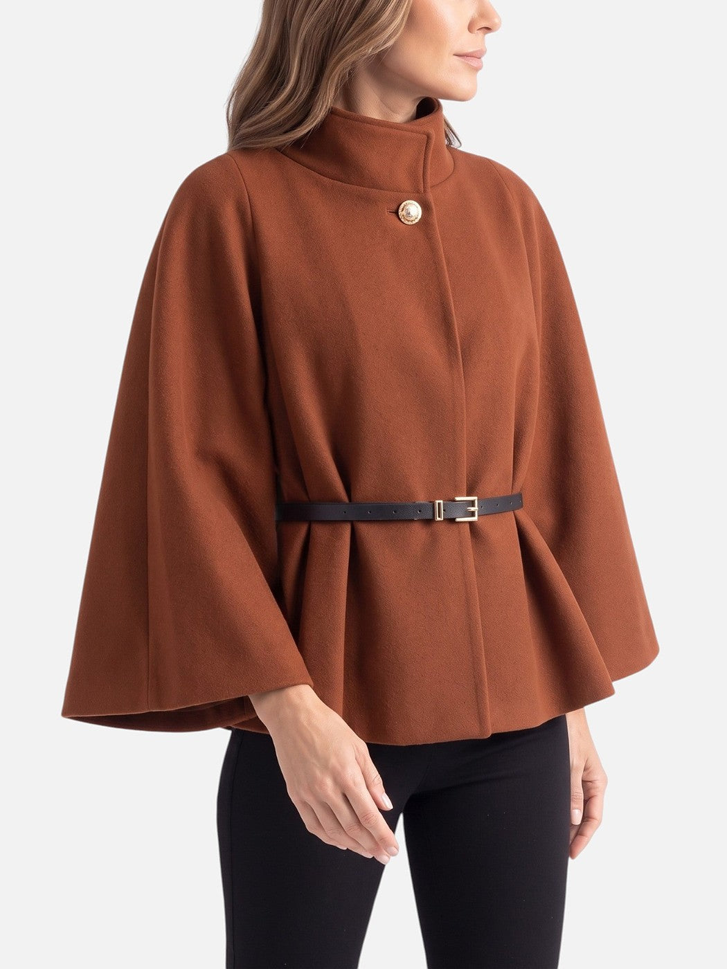 Dames Korte Cape Jas met Riem