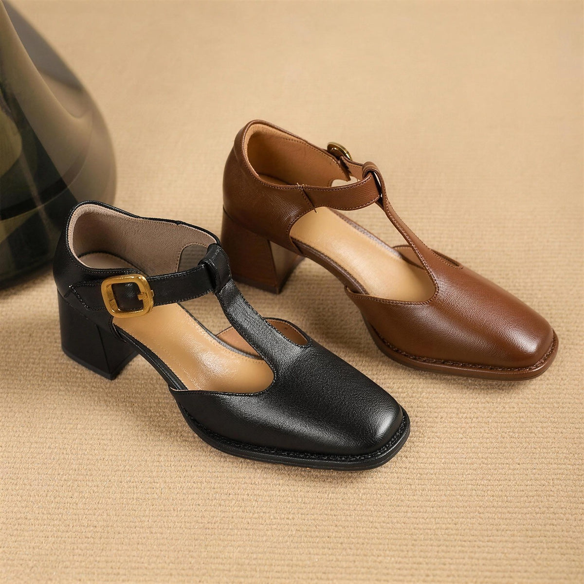 Dames Blokhak Pumps met Bandje