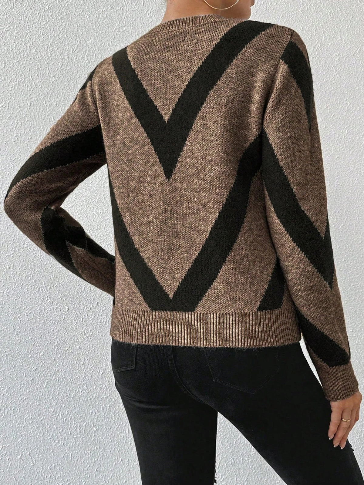 Dames Trui met Geometrisch Patroon