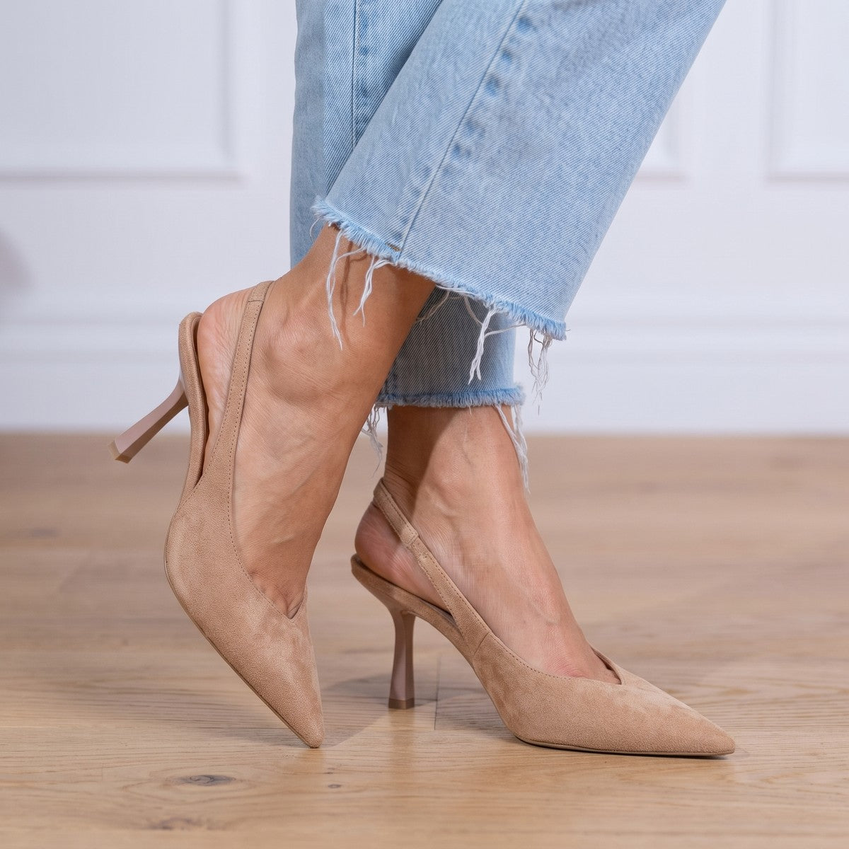 Dames Slingback Pumps met Puntneus