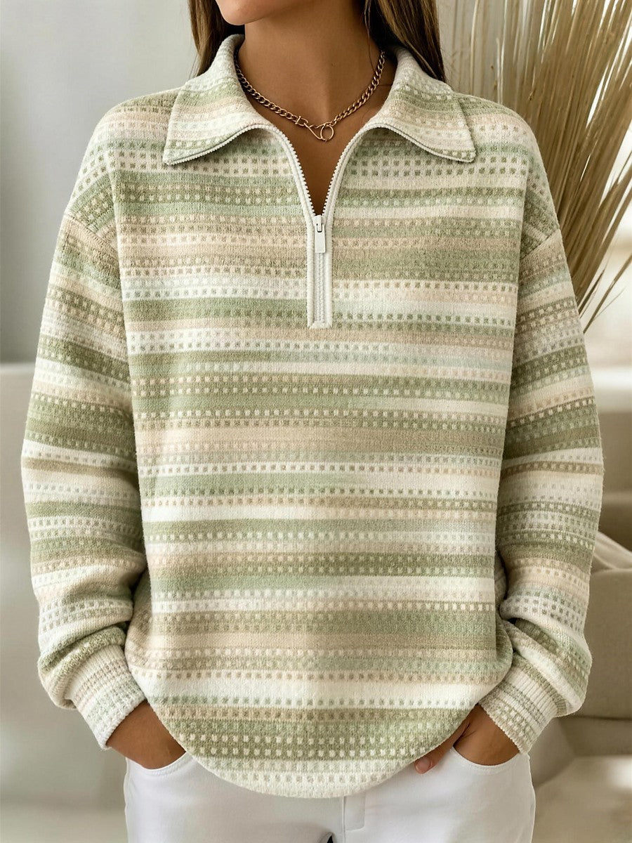 Dames Sportieve Polosweater met Ritsdetail