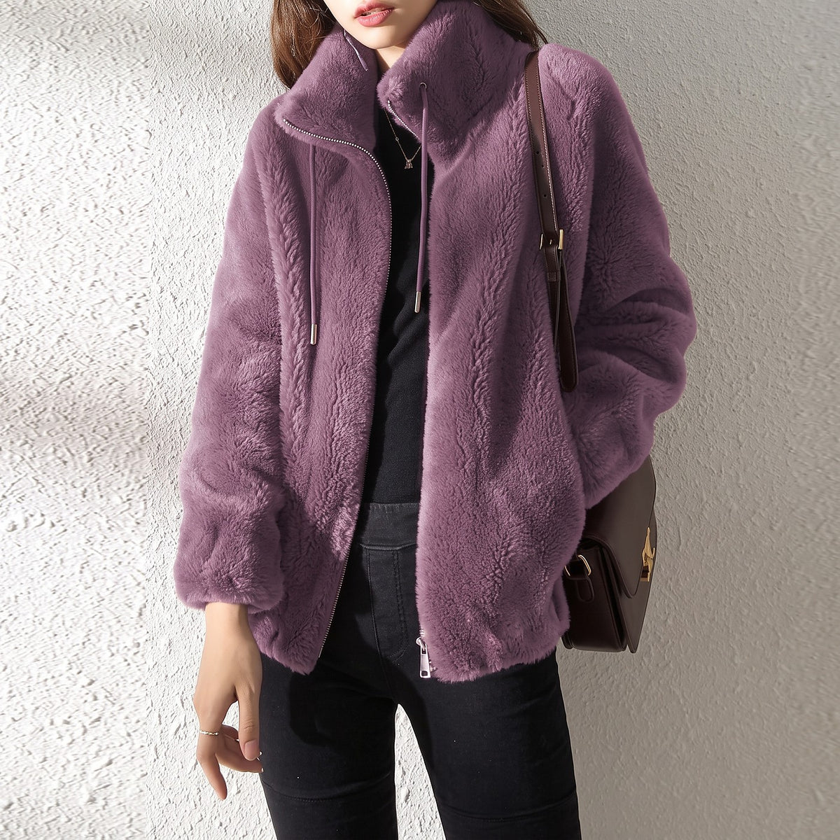 Damesvest Teddy Fleece met Rits en Zakken