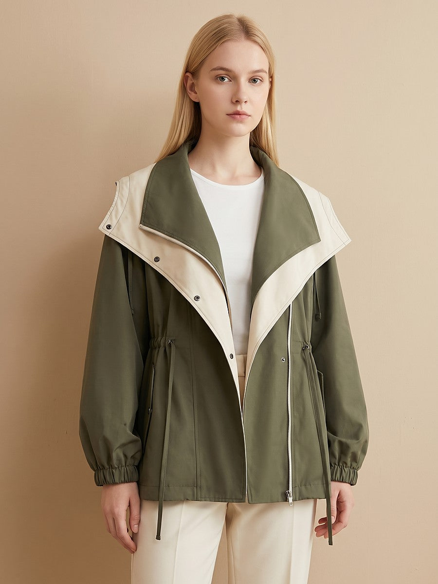 Dames Oversized Windjack met Grote Kraag