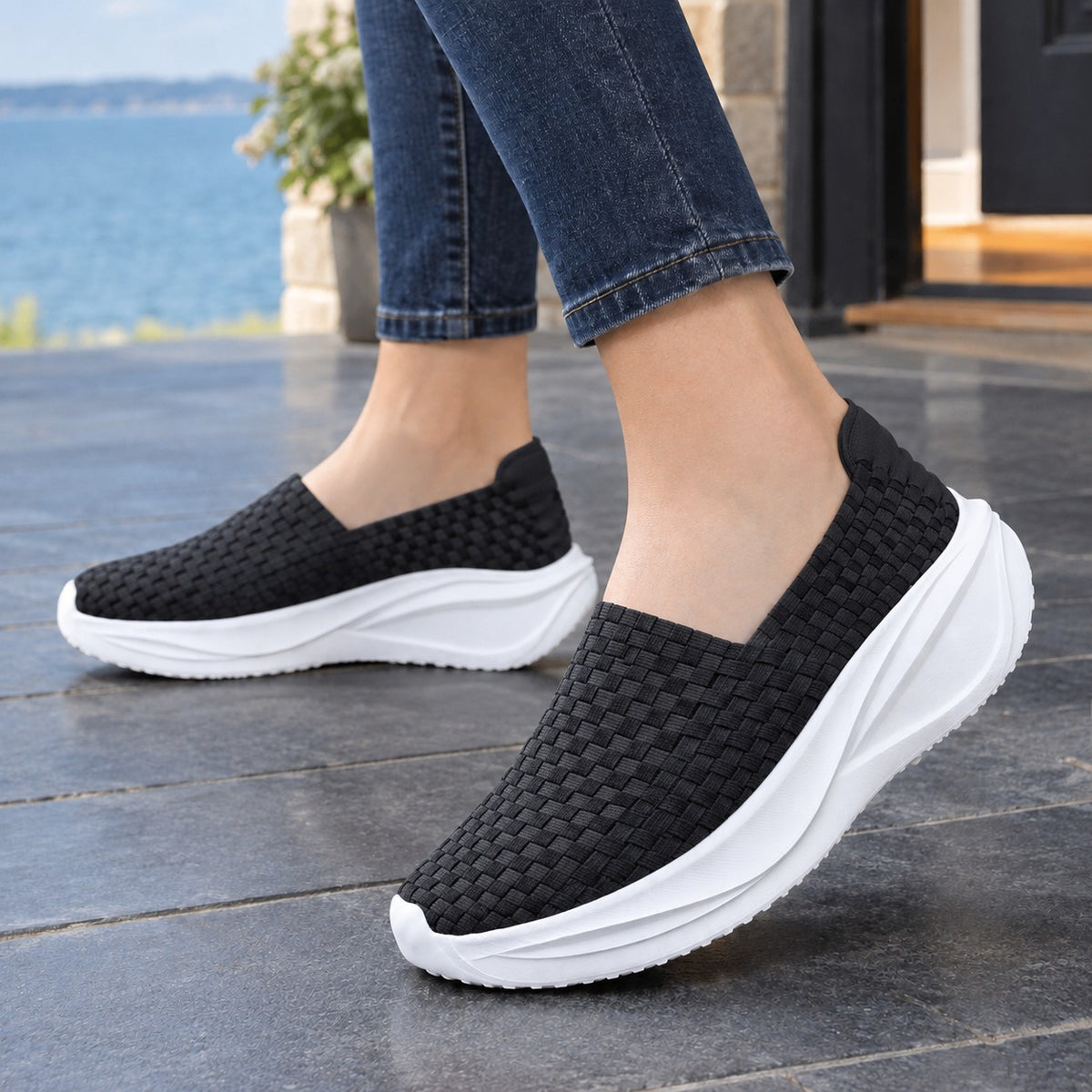 Dames Gevlochten Sleehak Sneakers