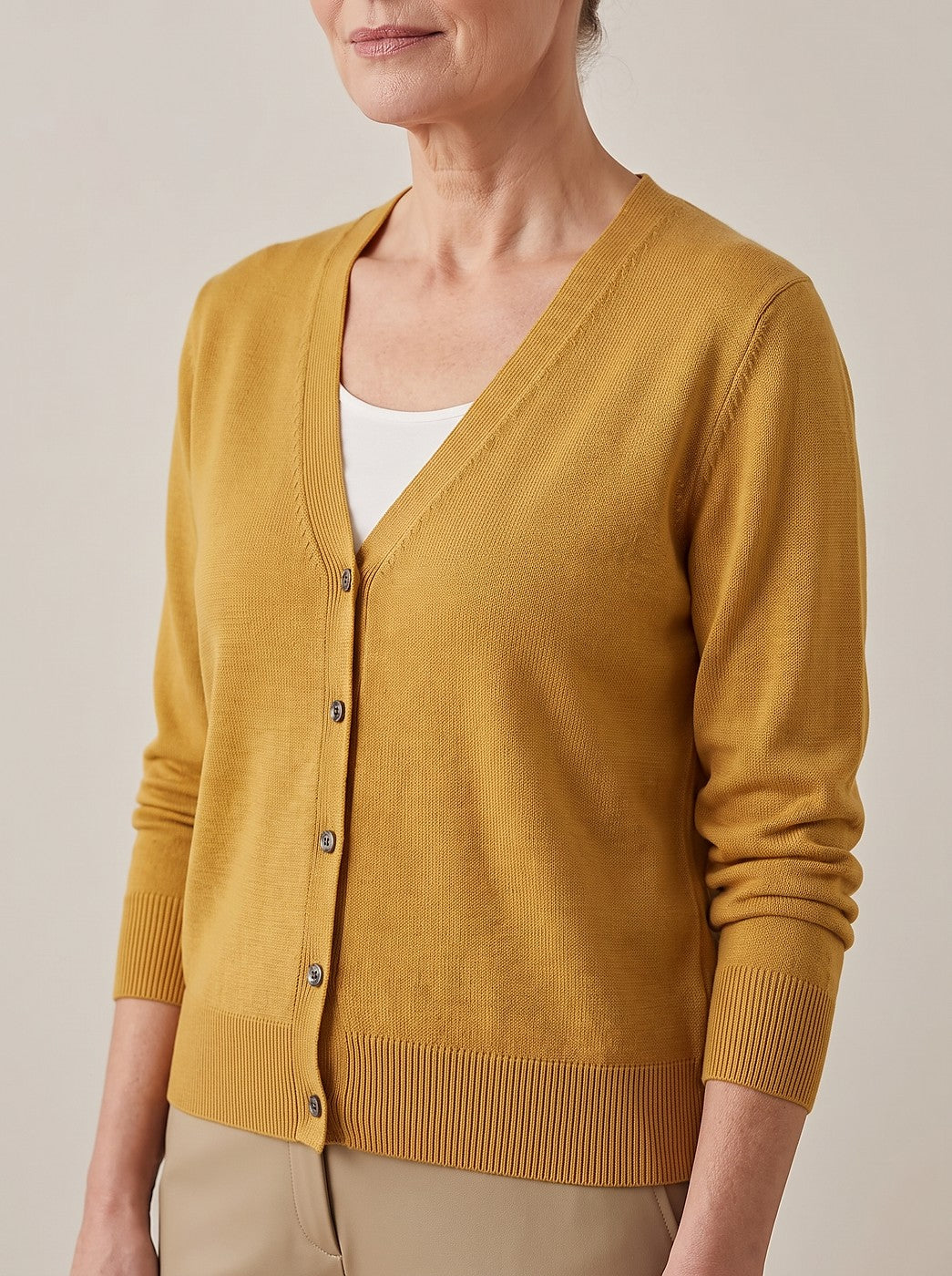 Dames Gebreid Herfstvest met Diepe V-hals
