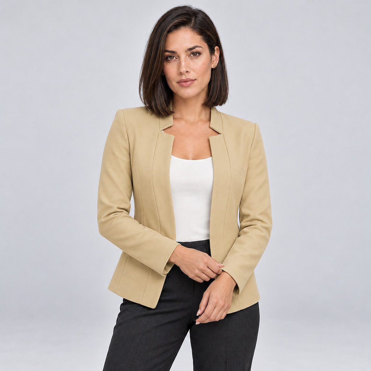 Dames Gebreide Blazer met Open Voorkant